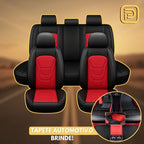 Kit Capa Para Banco de Carro em Couro Legítimo Universal Flatcar + BRINDES: Tapetes Automotivos
